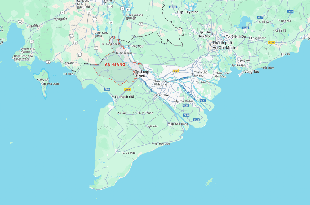 H&igrave;nh ảnh An Giang tr&ecirc;n bản đồ .